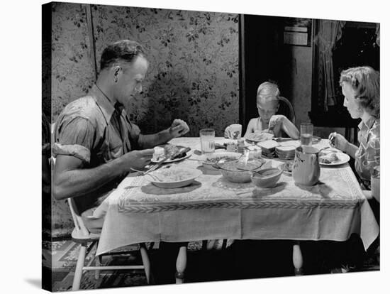 Unemployed Family around the Dinner Table-Hansel Mieth-Stretched Canvas
