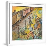 Unemployed Men Robbing an Apple Orchard-Ronald Ginther-Framed Giclee Print