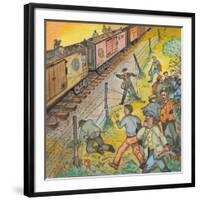 Unemployed Men Robbing an Apple Orchard-Ronald Ginther-Framed Giclee Print