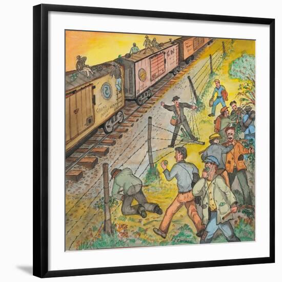 Unemployed Men Robbing an Apple Orchard-Ronald Ginther-Framed Giclee Print