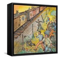 Unemployed Men Robbing an Apple Orchard-Ronald Ginther-Framed Stretched Canvas