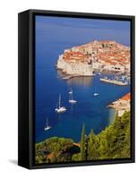 Unesco World Heritage Old Town Harbour, Dubrovnik, Croatia-Christian Kober-Framed Stretched Canvas