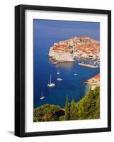 Unesco World Heritage Old Town Harbour, Dubrovnik, Croatia-Christian Kober-Framed Photographic Print