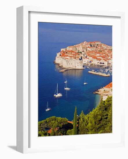 Unesco World Heritage Old Town Harbour, Dubrovnik, Croatia-Christian Kober-Framed Photographic Print