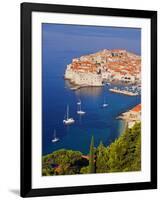 Unesco World Heritage Old Town Harbour, Dubrovnik, Croatia-Christian Kober-Framed Photographic Print