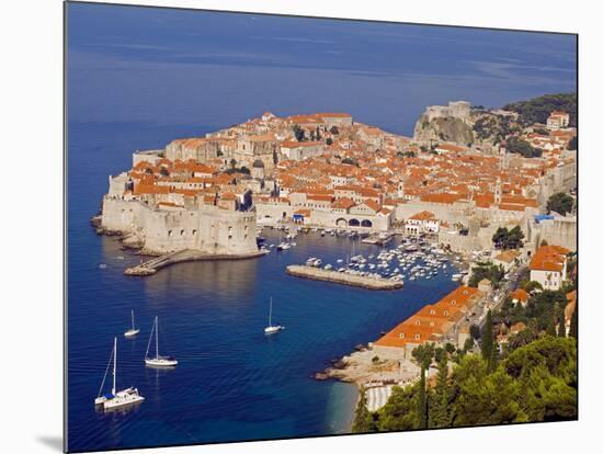 Unesco World Heritage Old Town Harbour, Dubrovnik, Croatia-Christian Kober-Mounted Photographic Print