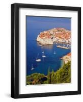 Unesco World Heritage Old Town Harbour, Dubrovnik, Croatia-Christian Kober-Framed Premium Photographic Print