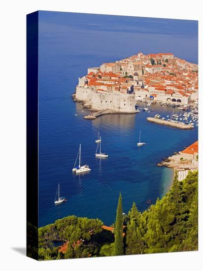 Unesco World Heritage Old Town Harbour, Dubrovnik, Croatia-Christian Kober-Stretched Canvas