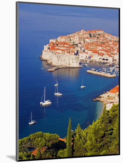 Unesco World Heritage Old Town Harbour, Dubrovnik, Croatia-Christian Kober-Mounted Photographic Print