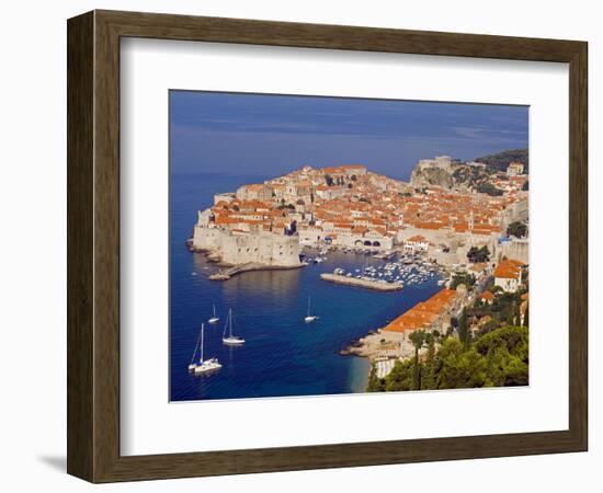 Unesco World Heritage Old Town Harbour, Dubrovnik, Croatia-Christian Kober-Framed Photographic Print