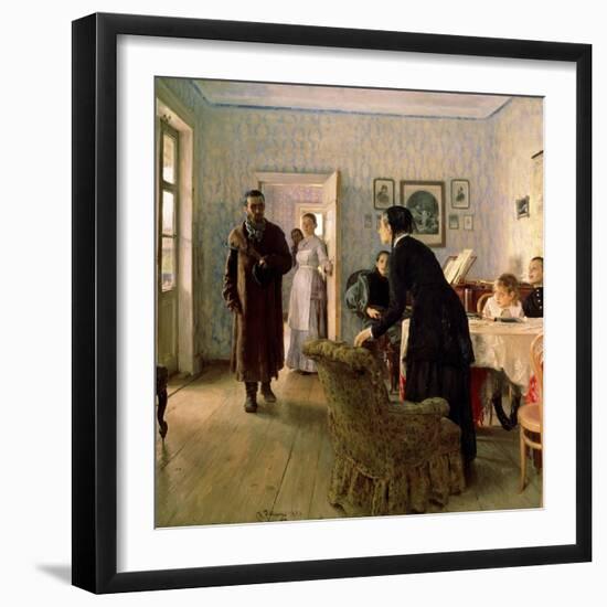 Unexpected Return, C1884-C1888-Il'ya Repin-Framed Giclee Print