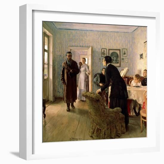 Unexpected Return, C1884-C1888-Il'ya Repin-Framed Giclee Print