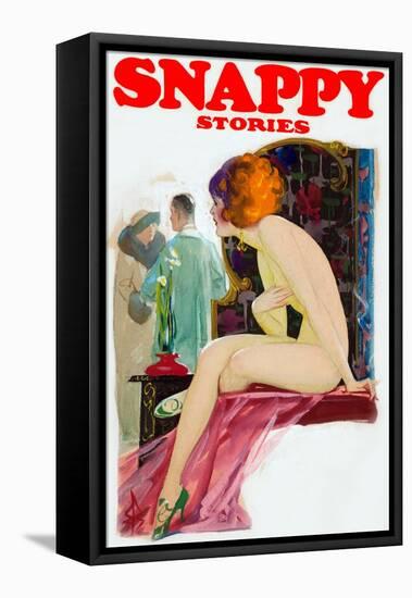 Unfaithful Husbands, Snappy Stories Magazine Preliminary Cover-Enoch Bolles-Framed Stretched Canvas