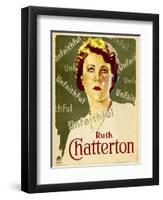 UNFAITHFUL, Ruth Chatterton on window card, 1931.-null-Framed Art Print