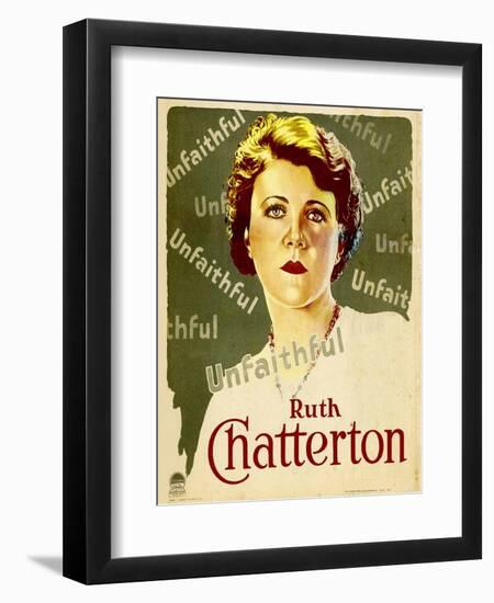 UNFAITHFUL, Ruth Chatterton on window card, 1931.-null-Framed Art Print