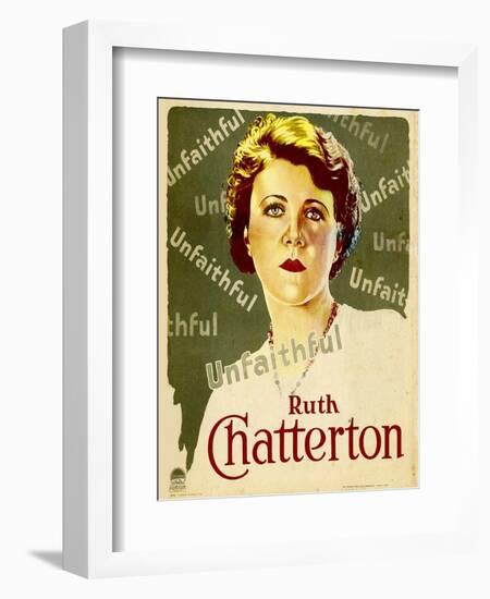 UNFAITHFUL, Ruth Chatterton on window card, 1931.-null-Framed Art Print