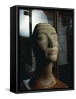Unfinished Brown Quartzite Head of Queen Nefertiti from New Kingdom-null-Framed Stretched Canvas