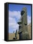 Unfinished Heads on Outer South Slopes of the Crater, Rano Raraku, Easter Island, Chile-Geoff Renner-Framed Stretched Canvas