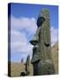 Unfinished Heads on Outer South Slopes of the Crater, Rano Raraku, Easter Island, Chile-Geoff Renner-Stretched Canvas