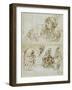 Unfinished Letter with Studies for the Ugolino Group, 1858-Jean-Baptiste Carpeaux-Framed Giclee Print