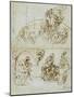 Unfinished Letter with Studies for the Ugolino Group, 1858-Jean-Baptiste Carpeaux-Mounted Giclee Print