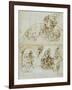 Unfinished Letter with Studies for the Ugolino Group, 1858-Jean-Baptiste Carpeaux-Framed Giclee Print