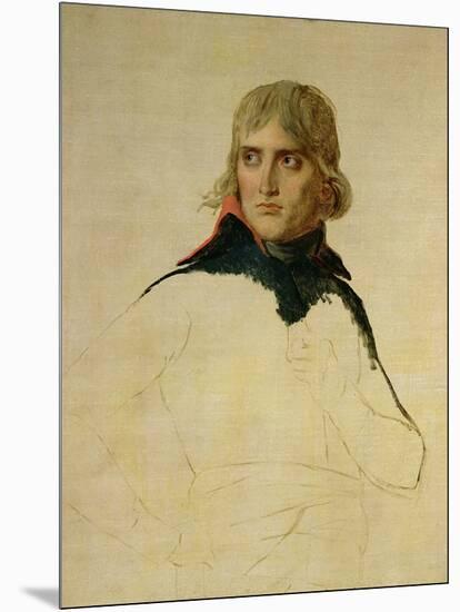 Unfinished Portrait of General Bonaparte (1769-1821) circa 1797-98-Jacques-Louis David-Mounted Giclee Print