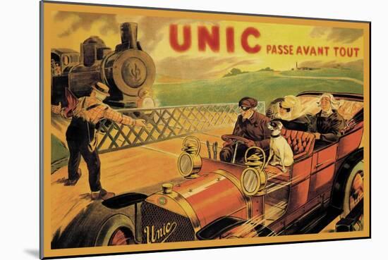 UNIC, Racing Across Train Tracks-null-Mounted Premium Giclee Print