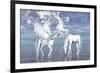 Unicorn and Pegasus on a Beach-null-Framed Art Print