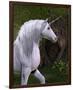 Unicorn Buck in Magical Forest-null-Framed Art Print