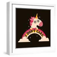 Unicorn Don't Care-Michael Buxton-Framed Art Print