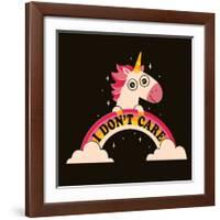 Unicorn Don't Care-Michael Buxton-Framed Art Print