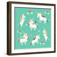 Unicorn Frolic-Heather Rosas-Framed Art Print