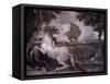 Unicorn, from Loves of the Gods Frescos, Carracci Gallery, Palazzo Farnese, Rome, Italy-Annibale Carracci-Framed Stretched Canvas