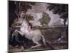 Unicorn, from Loves of the Gods Frescos, Carracci Gallery, Palazzo Farnese, Rome, Italy-Annibale Carracci-Mounted Giclee Print
