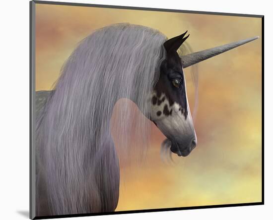 Unicorn Head Portrait-null-Mounted Art Print