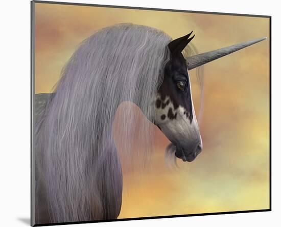 Unicorn Head Portrait-null-Mounted Art Print