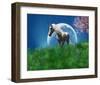 Unicorn in the Field with Moon-null-Framed Art Print