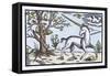 Unicorn Near a Tree with Birds in the Branches-null-Framed Stretched Canvas