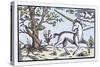 Unicorn Near a Tree with Birds in the Branches-null-Stretched Canvas