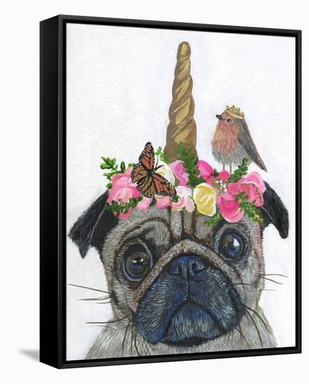 Unicorn Pug-Melissa Symons-Framed Stretched Canvas