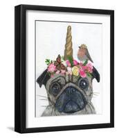 Unicorn Pug-Melissa Symons-Framed Art Print