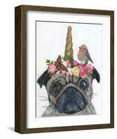 Unicorn Pug-Melissa Symons-Framed Art Print