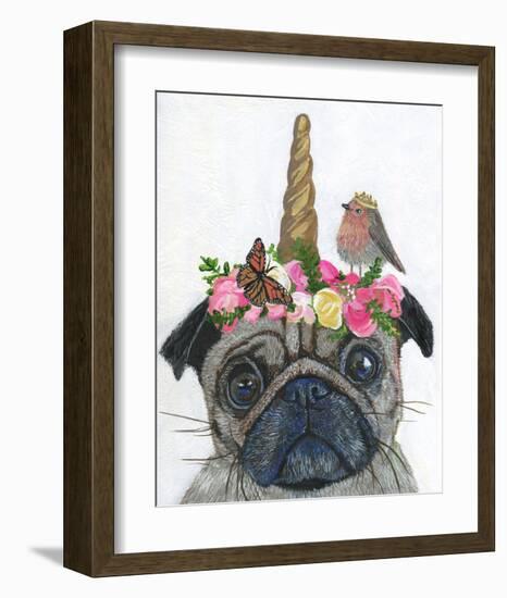 Unicorn Pug-Melissa Symons-Framed Art Print