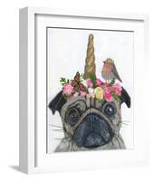 Unicorn Pug-Melissa Symons-Framed Art Print