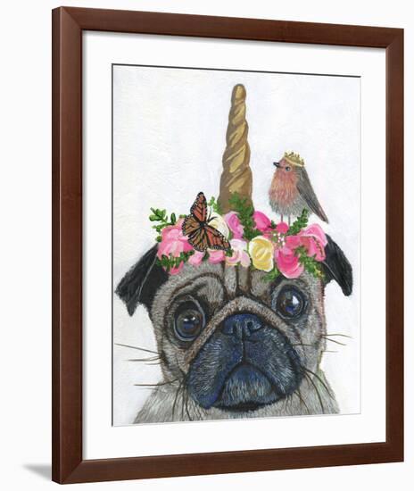 Unicorn Pug-Melissa Symons-Framed Art Print