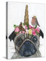 Unicorn Pug-Melissa Symons-Stretched Canvas