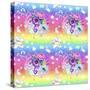Unicorn Rainbow Ombre Pattern-Sheena Pike Art And Illustration-Stretched Canvas