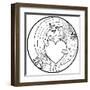 Unicorn round Print-null-Framed Art Print