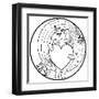 Unicorn round Print-null-Framed Art Print